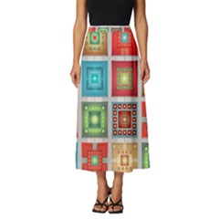 Tiles Pattern Background Colorful Classic Midi Chiffon Skirt by Amaryn4rt