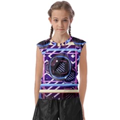 Abstract Sphere Room 3d Design Kids  Raglan Cap Sleeve T-shirt by Amaryn4rt