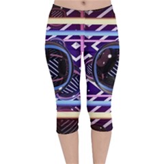 Abstract Sphere Room 3d Design Velvet Capri Leggings  by Amaryn4rt