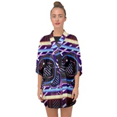 Abstract Sphere Room 3d Design Half Sleeve Chiffon Kimono by Amaryn4rt