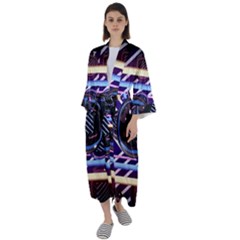 Abstract Sphere Room 3d Design Maxi Satin Kimono by Amaryn4rt