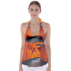 Architecture Art Bright Color Tie Back Tankini Top by Amaryn4rt