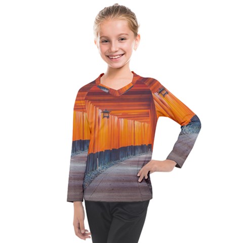 Architecture Art Bright Color Kids  Long Mesh T-shirt by Amaryn4rt