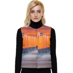 Architecture Art Bright Color Women s Button Up Puffer Vest by Amaryn4rt