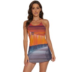 Architecture Art Bright Color 2-in-1 Flare Activity Dress