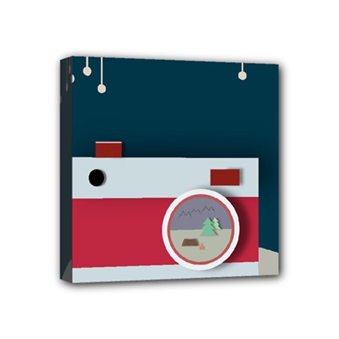 Camera Vector Illustration Mini Canvas 4  X 4  (stretched)