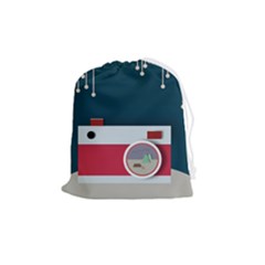 Camera Vector Illustration Drawstring Pouch (medium) by Amaryn4rt