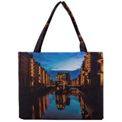 Hamburg City Blue Hour Night Mini Tote Bag by Amaryn4rt