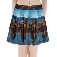 Hamburg City Blue Hour Night Pleated Mini Skirt by Amaryn4rt