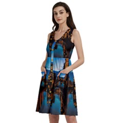 Hamburg City Blue Hour Night Sleeveless Dress With Pocket by Amaryn4rt