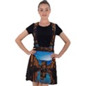 Hamburg City Blue Hour Night Velvet Suspender Skater Skirt View1