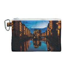 Hamburg City Blue Hour Night Canvas Cosmetic Bag (medium) by Amaryn4rt