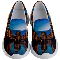 Hamburg City Blue Hour Night Kids Lightweight Slip Ons by Amaryn4rt