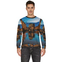 Hamburg City Blue Hour Night Men s Fleece Sweatshirt by Amaryn4rt