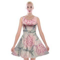 Cloves Flowers Pink Carnation Pink Velvet Skater Dress by Amaryn4rt