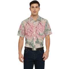 Cloves Flowers Pink Carnation Pink Men s Short Sleeve Pocket Shirt  by Amaryn4rt