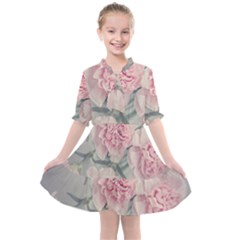 Cloves Flowers Pink Carnation Pink Kids  All Frills Chiffon Dress by Amaryn4rt