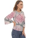 Cloves Flowers Pink Carnation Pink Cut Out Wide Sleeve Top View3