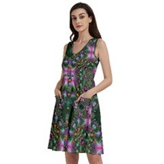 Digital Kaleidoscope Sleeveless Dress With Pocket