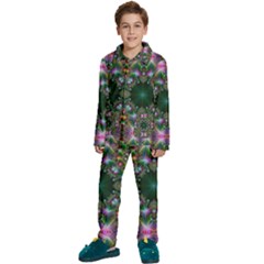 Digital Kaleidoscope Kids  Long Sleeve Velvet Pajamas Set by Amaryn4rt