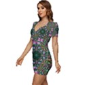 Digital Kaleidoscope Low Cut Cap Sleeve Mini Dress View2