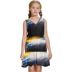 Door Breakthrough Door Sunburst Kids  Sleeveless Tiered Mini Dress by Amaryn4rt