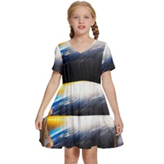 Door Breakthrough Door Sunburst Kids  Short Sleeve Tiered Mini Dress by Amaryn4rt