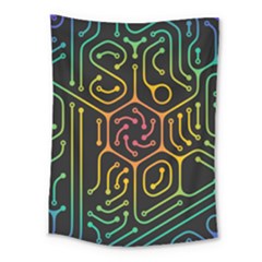 Circuit Hexagonal Geometric Pattern Background Pattern Medium Tapestry