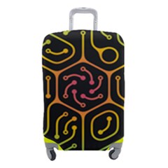 Circuit Hexagonal Geometric Pattern Background Pattern Luggage Cover (small) by Vaneshop