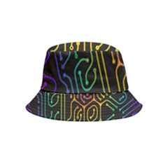 Circuit Hexagonal Geometric Pattern Background Pattern Bucket Hat (kids) by Vaneshop