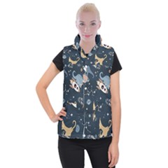 Space Theme Art Pattern Design Wallpaper Women s Button Up Vest by Proyonanggan