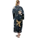 Space Theme Art Pattern Design Wallpaper Maxi Velvet Kimono View2