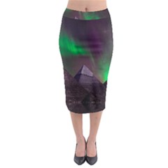 Fantasy Pyramid Mystic Space Aurora Midi Pencil Skirt by Grandong