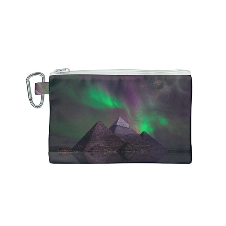 Fantasy Pyramid Mystic Space Aurora Canvas Cosmetic Bag (Small)