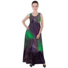 Fantasy Pyramid Mystic Space Aurora Empire Waist Velour Maxi Dress by Grandong