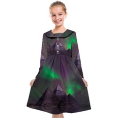 Fantasy Pyramid Mystic Space Aurora Kids  Midi Sailor Dress by Grandong