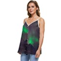 Fantasy Pyramid Mystic Space Aurora Casual Spaghetti Strap Chiffon Top View2