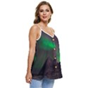 Fantasy Pyramid Mystic Space Aurora Casual Spaghetti Strap Chiffon Top View3