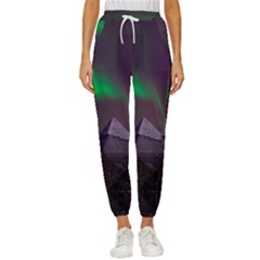 Fantasy Pyramid Mystic Space Aurora Women s Cropped Drawstring Pants by Grandong