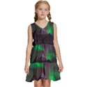 Fantasy Pyramid Mystic Space Aurora Kids  Sleeveless Tiered Mini Dress View1