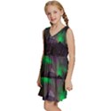 Fantasy Pyramid Mystic Space Aurora Kids  Sleeveless Tiered Mini Dress View2