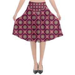 Kaleidoscope Seamless Pattern Flared Midi Skirt by Ravend