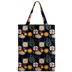 Flower Grey Pattern Floral Zipper Classic Tote Bag by Dutashop