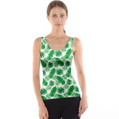 Tropical Leaf Pattern Women s Basic Tank Top