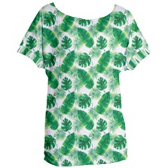 Tropical Leaf Pattern Women s Oversized T-shirt