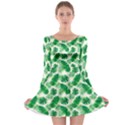 Tropical Leaf Pattern Long Sleeve Skater Dress View1