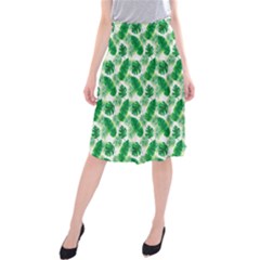 Tropical Leaf Pattern Midi Beach Skirt by Dutashop