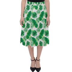 Tropical Leaf Pattern Classic Midi Skirt by Dutashop