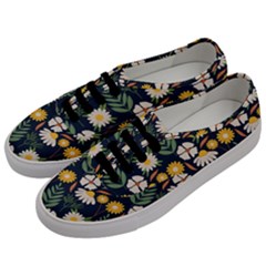 Flower Grey Pattern Floral Men s Classic Low Top Sneakers by Dutashop