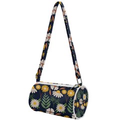 Flower Grey Pattern Floral Mini Cylinder Bag by Dutashop